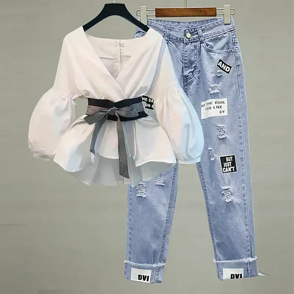 Setelan celana Jeans wanita si - Korean Lifestyle ulasan dan harga