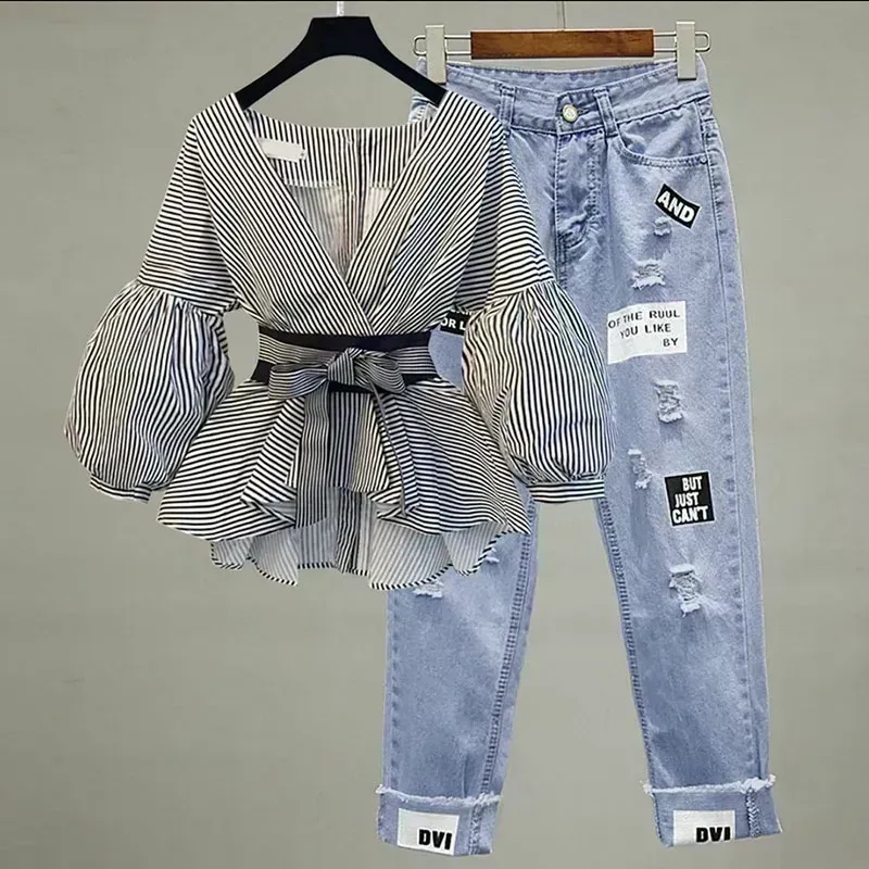 Setelan celana Jeans wanita si - Korean Lifestyle ulasan dan harga