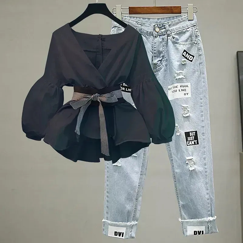 Setelan celana Jeans wanita si - Korean Lifestyle ulasan dan harga